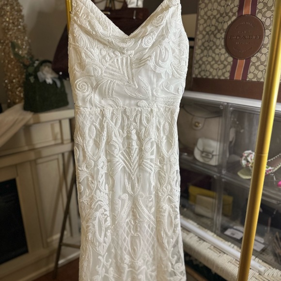 Minuet X NY&CO | SLEEVELESS EMPIRE WAIST SEQUIN EVENING GOWN - Picture 7 of 7